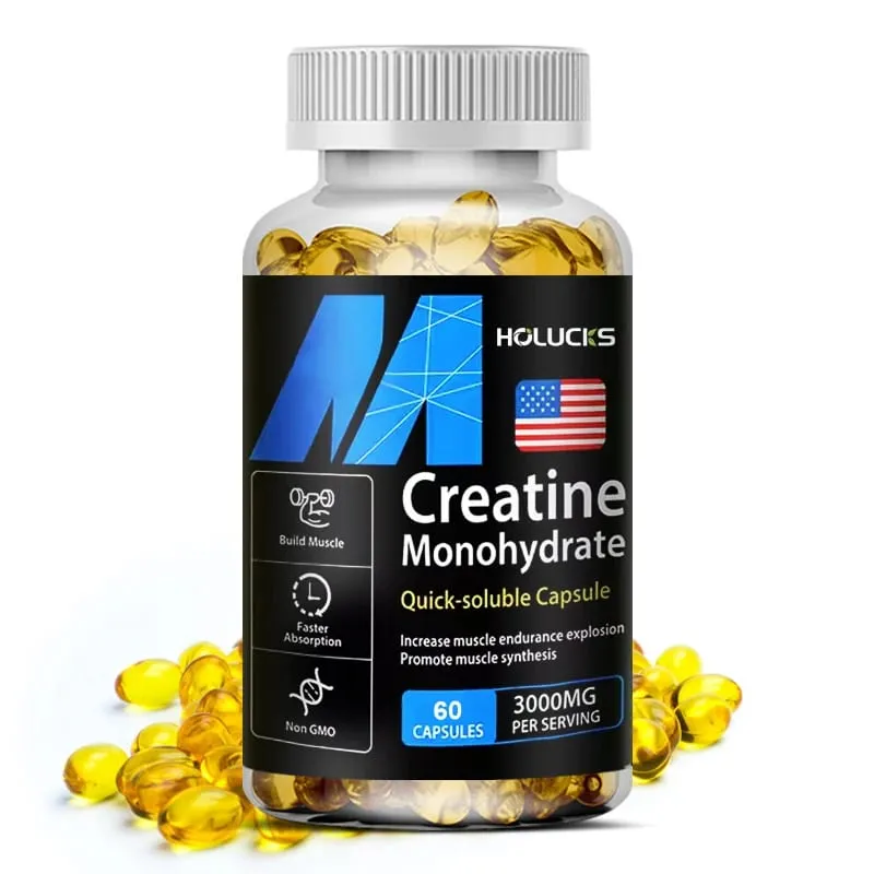 Integratore di creatina ad alta potenza da 3000 mg per l'energia delle cellule cerebrali e muscolari. Aumenta la potenza e le prestazioni fisiche. Non OGM