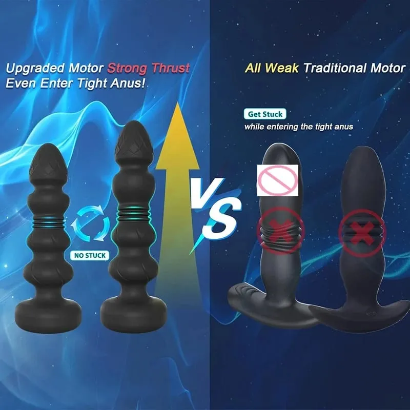 Plug anale vibrante telescopico vibratore anale giocattoli a distanza senza fili donne vibratore anale massaggiatore prostatico buttplug da uomo — image 5