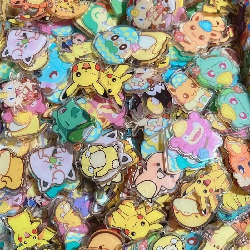 Pokemon acrilico fai da te patch ciondolo Kawaii taglio a forma speciale cartone animato anime stampa fronte-retro portachiavi materiale forcina — image 4