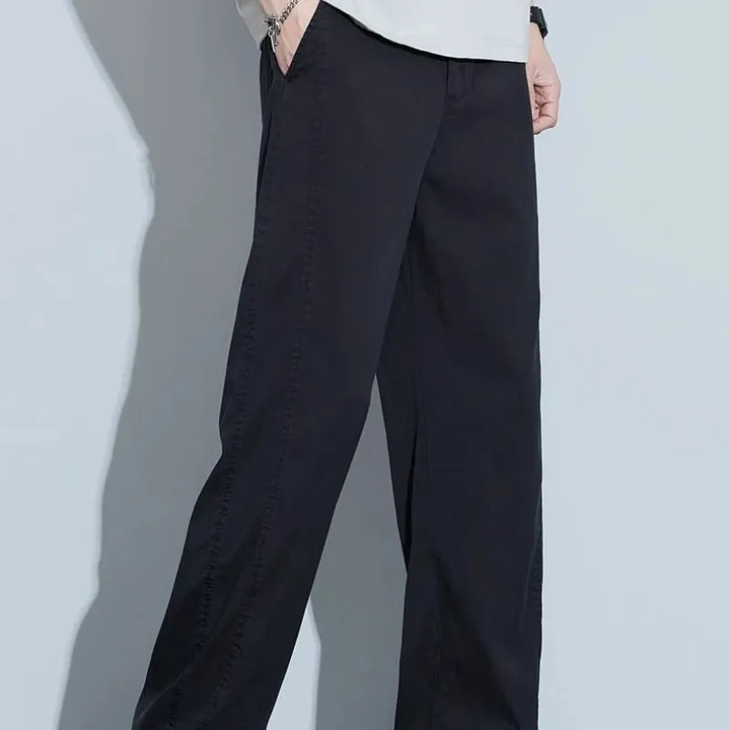 Jean d'été fin en Lyocell pour hommes, pantalon drapé en soie glacée, jambes larges, ample, droit, élastique, Ultra-fin, tailles M-5XL — image 5