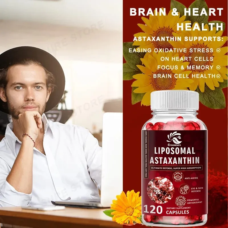 24 MG Lipozomal Astaksantin Kapsülü - Göz Yorgunluğunu Giderir Hassas Cildi İyileştirir Kas Fonksiyonunu Yeniler Bağışıklığı Artırır — image 5