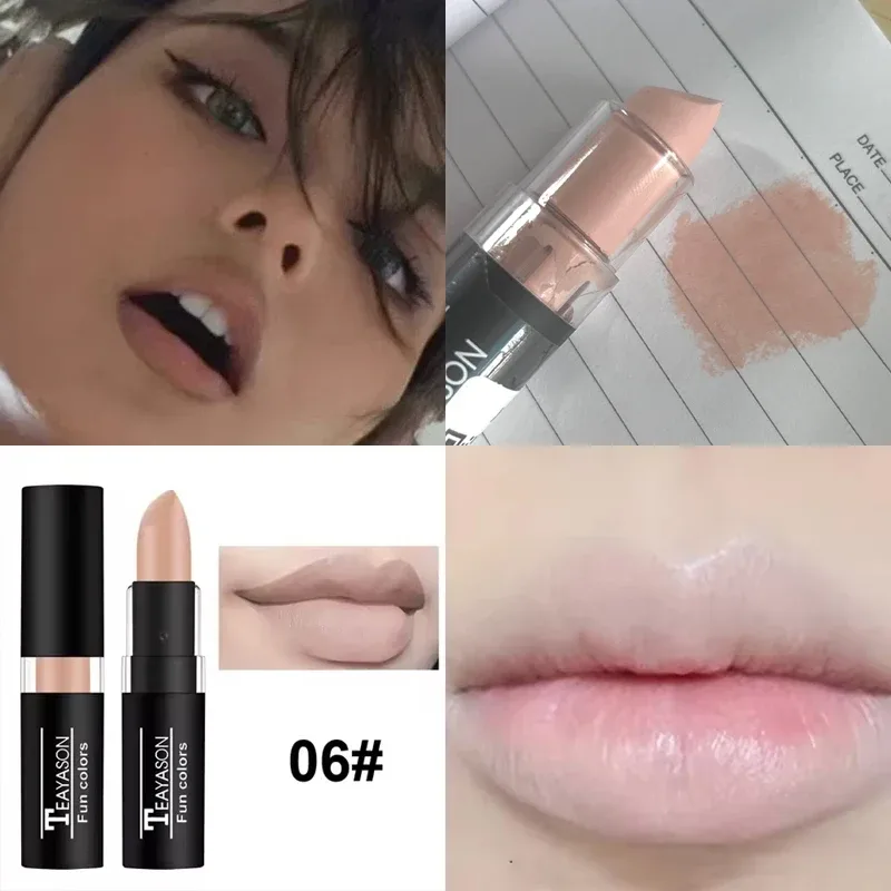 Clay Nude Lip Primer คอนซีลเลอร์ Cover Dark LIPS Stick ยาวนาน Gothic Matte สีดำฮาโลวีนสีขาวคอสเพลย์แต่งหน้า Lip BASE — image 3