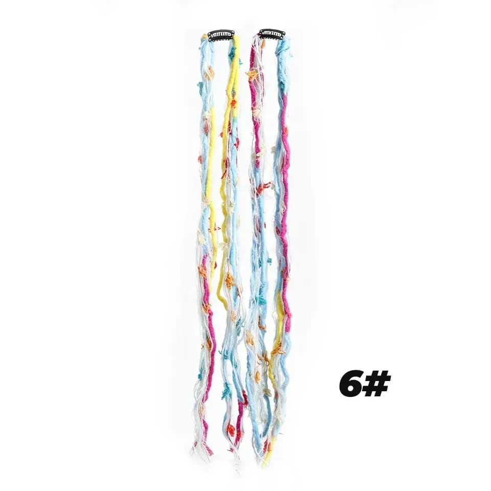 Accessorio per capelli bohemien con fascia lunga nappa colorata Maillard in peluche adatto per feste femminili — image 18