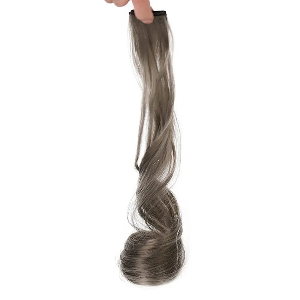 Colored Large Wave Long Curly Wig Ear Hanging Dye Hair Extensions Invisible High Temperature Silk Synthetic Wig Patch — image 12
