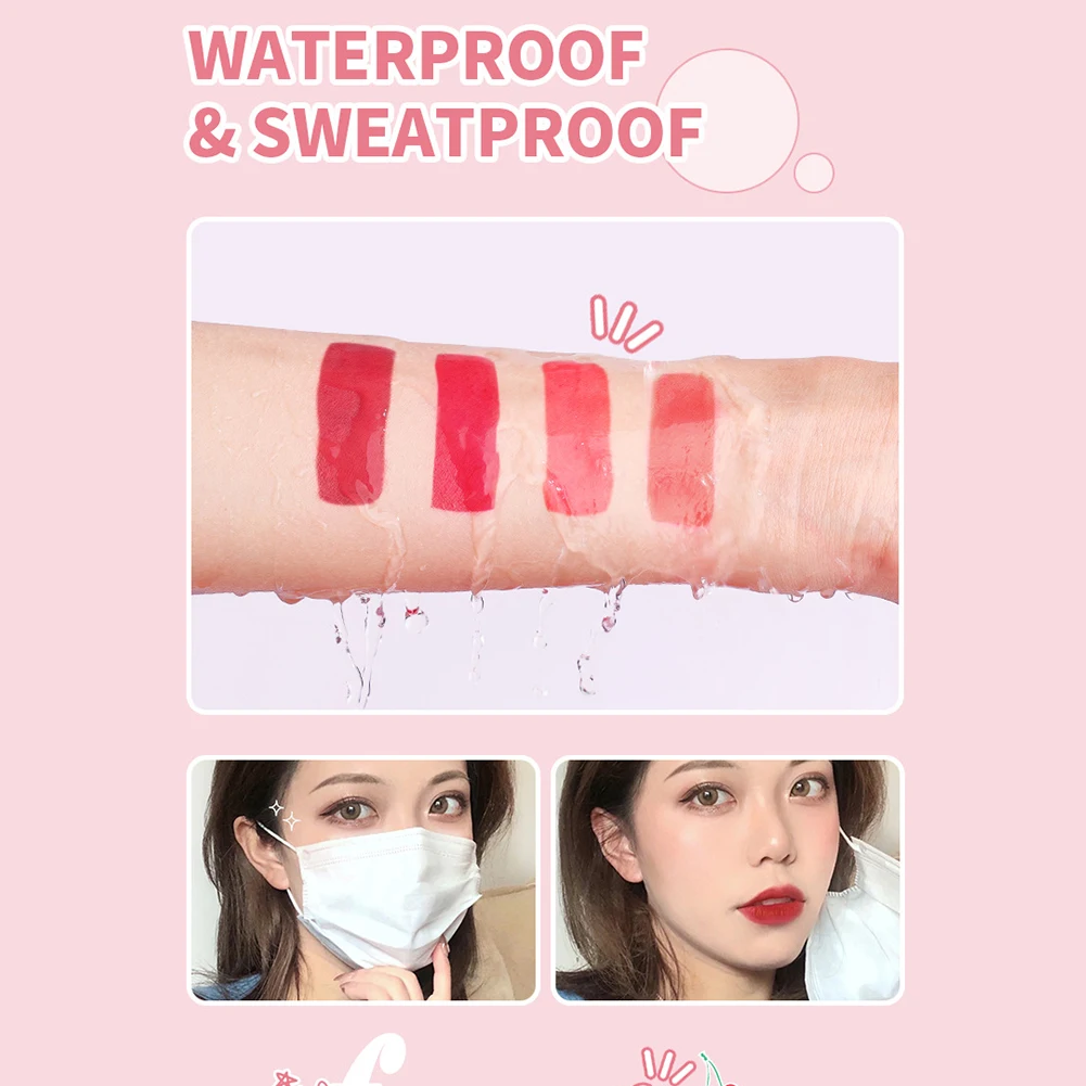 ลิปกลอส Tint แต่งหน้า Cheek Tint Blush Moisturizing Mirror Liquid ลิปสติก Waterproof Long Lasting Lip Glaze เครื่องสำอางค์ — image 5