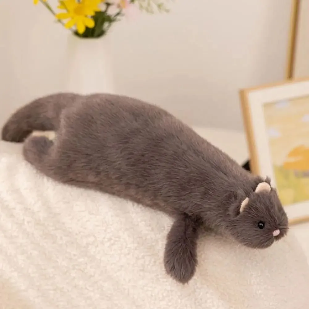 Oreiller en peluche furet doux, Texture moelleuse, coutures denses, Long coussin de furet, Expression mignonne, oreiller Animal en peluche — image 3