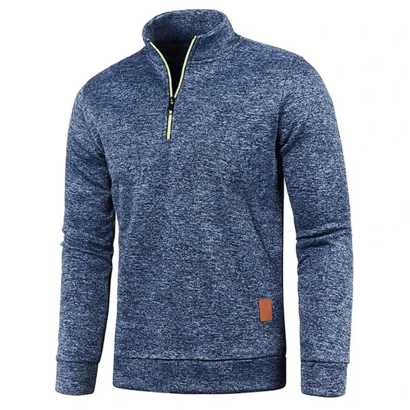 Felpe con mezza cerniera con colletto da uomo Primavera Autunno Pullover casual per sudore maschile Cappotti dolcevita da esterno Abbigliamento sportivo solido