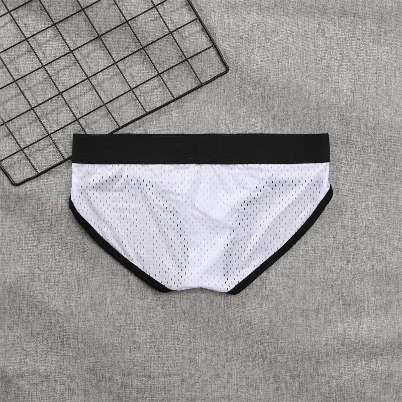2026 tinta unita nuovi uomini a vita bassa attraverso slip in mesh traspirante biancheria intima dipendente AD4-M388 — image 7