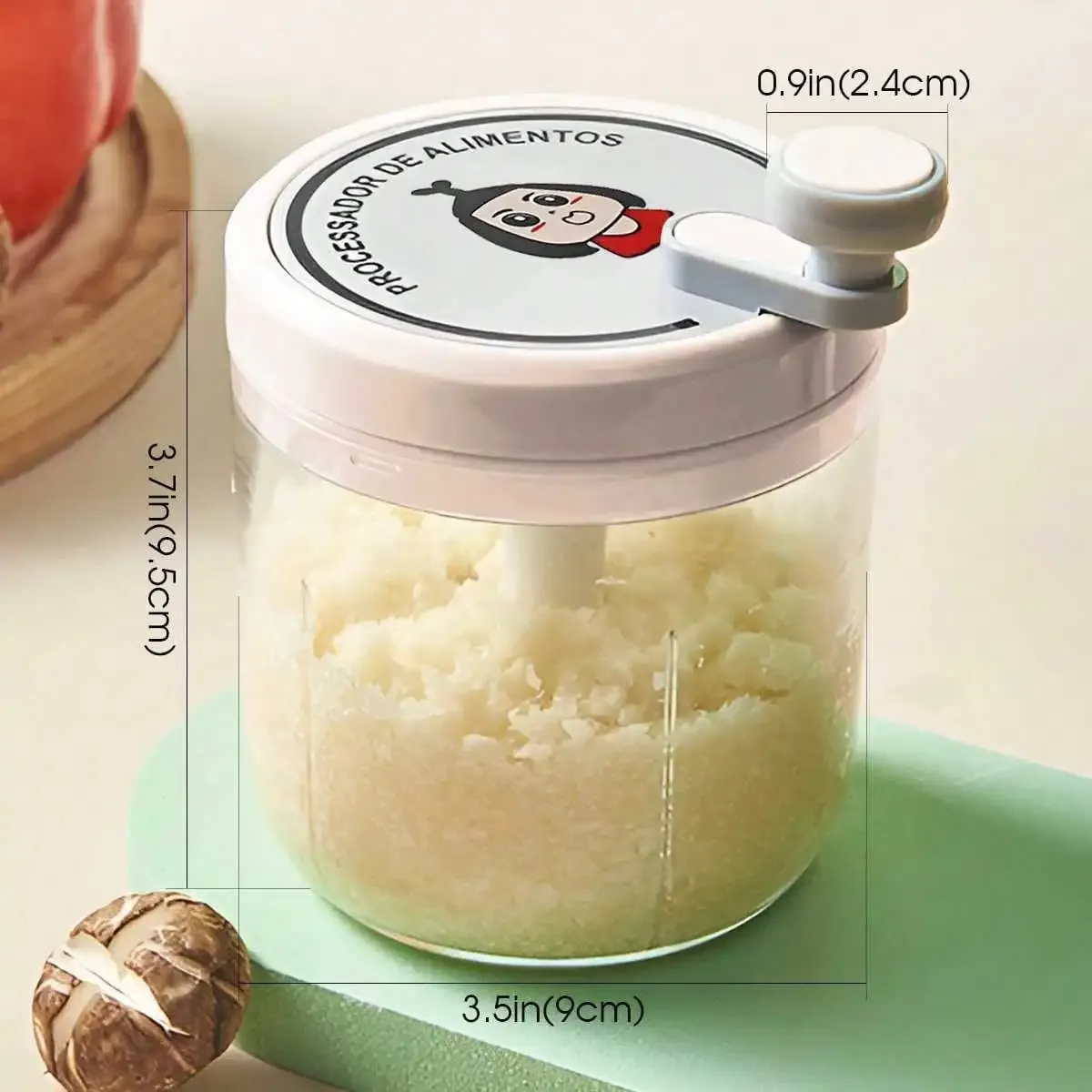 Penghancur Bawang Putih Pencincang Pencincang Sangat Cekap untuk Pengisar Manual Pelbagai Fungsi Rumah dengan Bilah Selamat — image 2