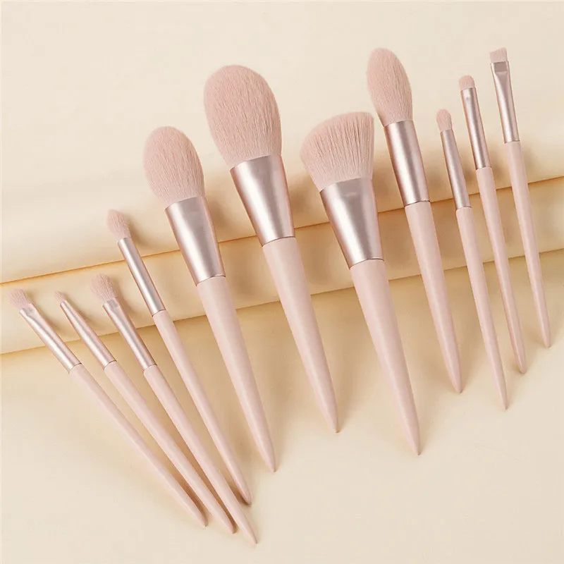 11 pcs Pink Makeup Brushes Set Vegan Eyebrow Eyelash Powder Synthetic Hair Foundation Brush Make Up Tools For Women — image 2