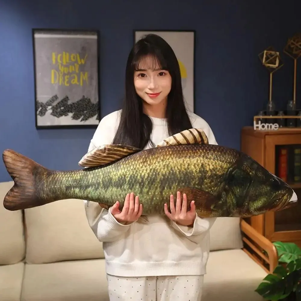 Poduszka na sofę okoń imitacja ryby poduszka nadziewane grouper kreskówka ryba miękka bawełna PP ryba poduszka Anime prezenty — image 4