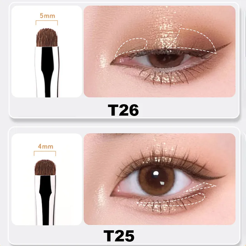 4Pcs Berus Pembayang Mata Halus Smudge Precision Eyeliner Berus Solek Kelopak Mata Penyerlah Berbaring Ulat Sutera Berus Solek Alat — image 5