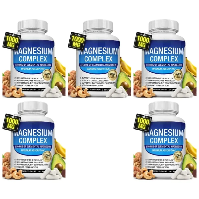 Nutrisi Magnesium Kapsul Kompleks 8 Bentuk Elemental Magnesium Mendukung Fungsi Tubuh Sehat 1000 Mg 90 Kapsul — image 11
