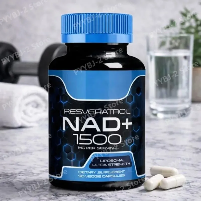 NAD + แคปซูลพร้อม Resveratrol สมุนไพรต้านอนุมูลอิสระอาหารเสริมสนับสนุน Cellular Health Energy & Anti Aging สำหรับผู้หญิงผู้ชาย 90 ชิ้น — image 1