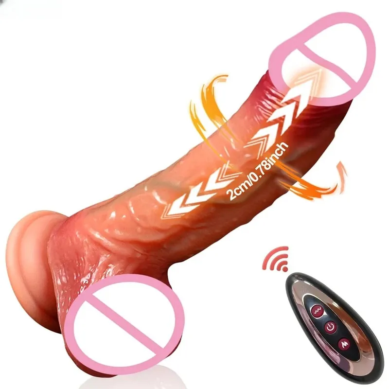 Teleskop Realistischer Dildo Vibrator Heizung Thrusting Vibrador Erwachsene Sexspielzeug für Frauen Männer G-Punkt