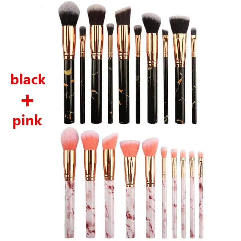 10/20Pc Marmorizzazione Maniglia Pennelli Trucco Set Fondotinta in polvere Ombretto Lip Blush Make Up Set di pennelli Kit di strumenti di bellezza professionali — image 11