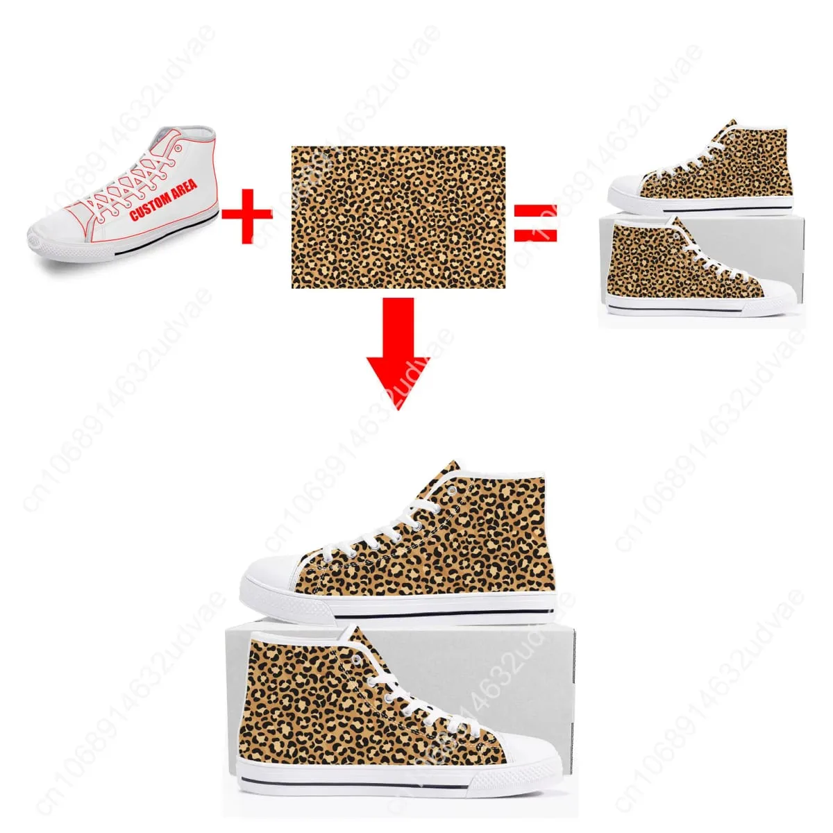 Pánské vulkanizované tenisky Vysoké plátěné boty Vlastní obrázek Název Design Pánské ploché boty Šněrovací obuv Dropshipping — image 8