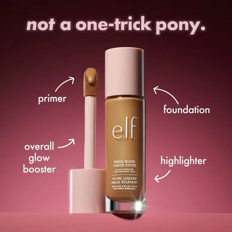 ELF Halo Glow Liquid Filter Liquid Foundation Complexion Glow Booster for et blødt-fokus look Glowy Makeup Hybrid til Dewy Hud — image 5
