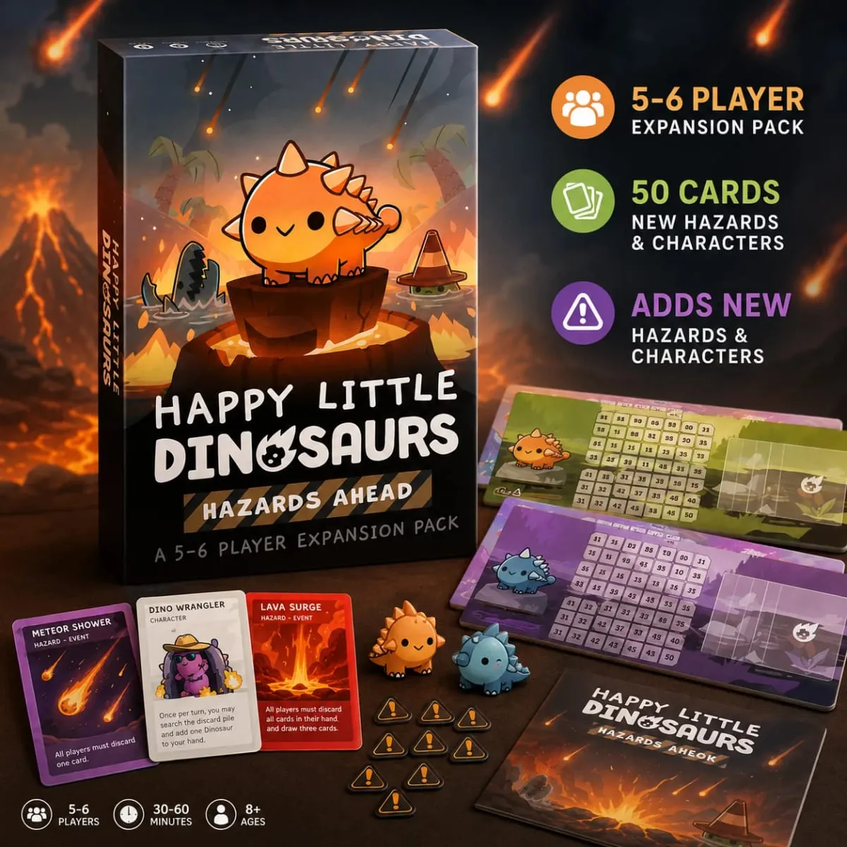 HappyLittle Dinosaurs Kartenspiel-Erweiterungspaket, lustiges Strategie-Party-Brettspiel für Familienfreunde, Kinder und Erwachsene, englische Version — image 2
