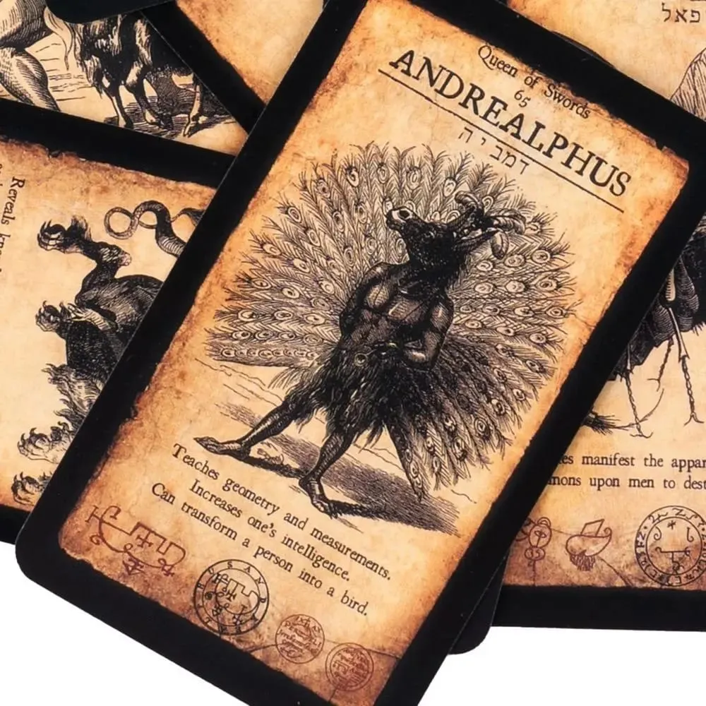 The Demon-Possessed Tarot Cards - Goetia Occult Divination Deck - 10.3*6cm 78 Vintage Gothic Demonology Tarot — image 4