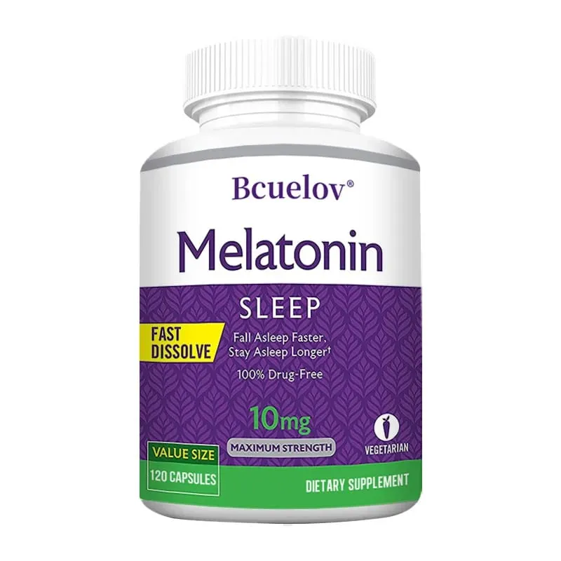 Melatonin 10 Mg Instant 120 Capsules - Natural Flavor Fall Asleep Faster Sleep Longer Natural Sleep Aid — image 9