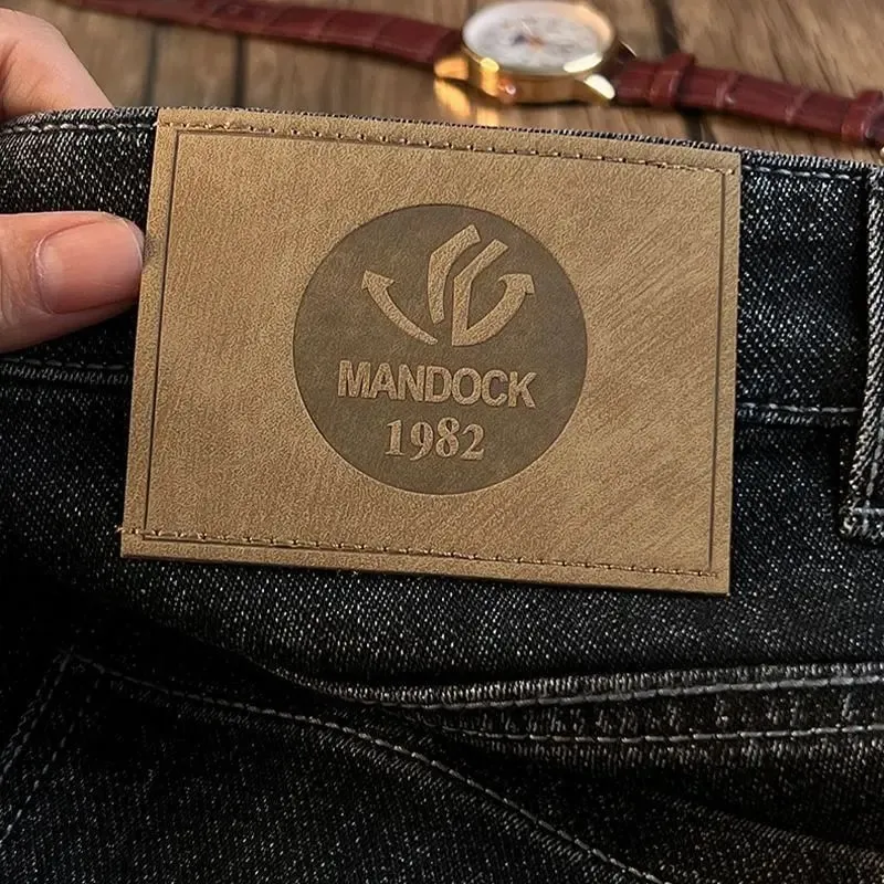 Men's Pants Spring and Summer Embroidery Printing Luxury Elastic Slim Straight Pants Trendy Pants Black Men's Jeans for Men — image 5