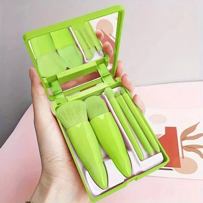 10 Chiếc Màu Hồng Bộ Cọ Trang Điểm Dành Cho Người Mới Bắt Đầu Mini Di Động Kem Nền Phấn Mắt Với Pha Lê Tay Cầm Bao Gồm Túi Đựng Cọ — image 28