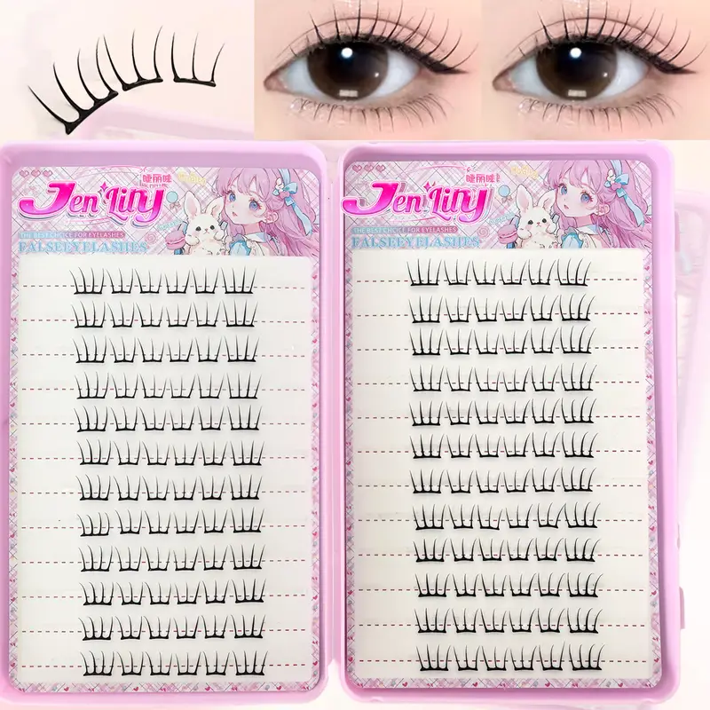 Selbstklebende falsche Wimpern im K-Pop 2.0-Stil, einfach zu tragen, ohne Kleber, trendiges Alltags-/Party-Augen-Make-up-Zubehör