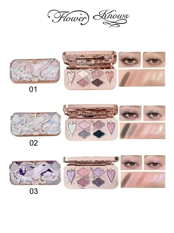 ดอกไม้รู้อัศวินยูนิคอร์น 10 ชิ้นแต่งหน้าชุดอายแชโดว์ Blush ลิปสติก Loose Powder Lip Liner กระจกของขวัญกล่อง — image 3