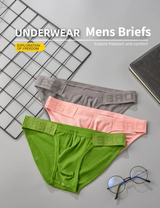 Herrenunterwäsche, einfarbig, niedrige Taille, schweißabsorbierend, großer U-konvexer Beutel, sexy Herren-Slips — image 9