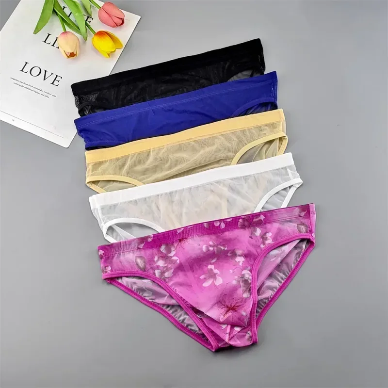 Seluar Dalam Lutsinar Bersaiz Besar Seluar Dalam Seksi untuk Lelaki dengan Pouch Nylon Hombre Slip Seluar Dalam Lelaki Bernafas XL-4XL — image 2