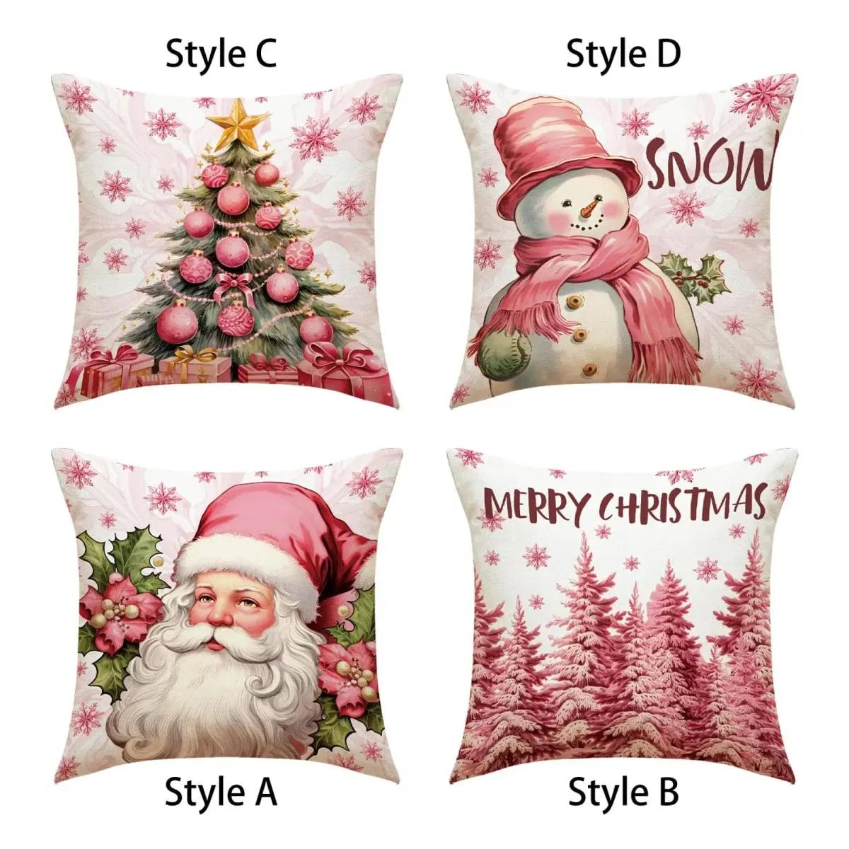 Outdoor Indoor Christmas Pillow Covers Plush Soft Cushion Case for Winter Festive Home Decoration — image 4