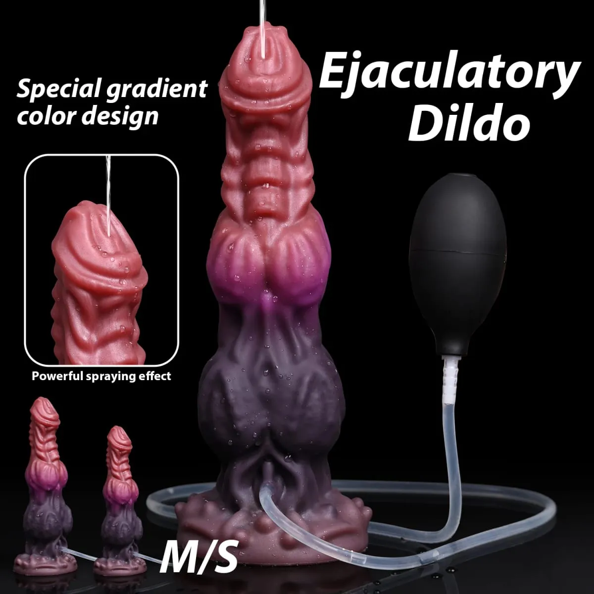Ejaculation Monster Dildo Soft Silicone Penis Inflatable Big Knot Dildos Squirting Strong Sucker Dick Sex Toy for Women Men 18+ — image 2