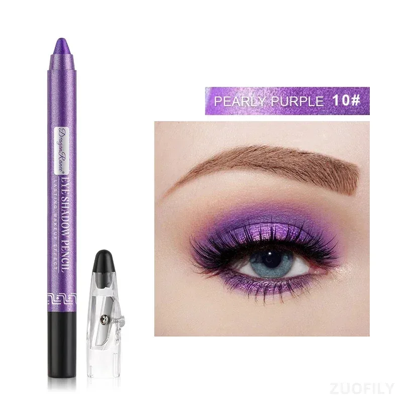 12 cores glitter caneta sombra de longa duração fosco sombra paleta brilhante iluminador prata roxo delineador lápis cosméticos