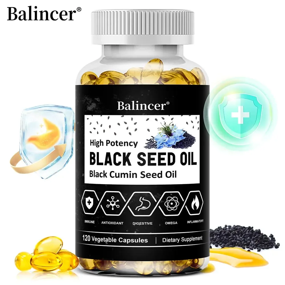 Black Seed Oil Capsules Supports Overall Health | Boosts Immune System Improves Digestion Antioxidant Non-GMO Gluten-Free — image 1