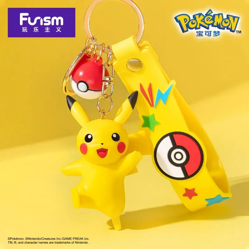 Pokemon Anime Figures Pikachu Gengar Meowth Keychain Car Key School Bags Backpack Decoration Desktop Decoration Toy Gift — image 2