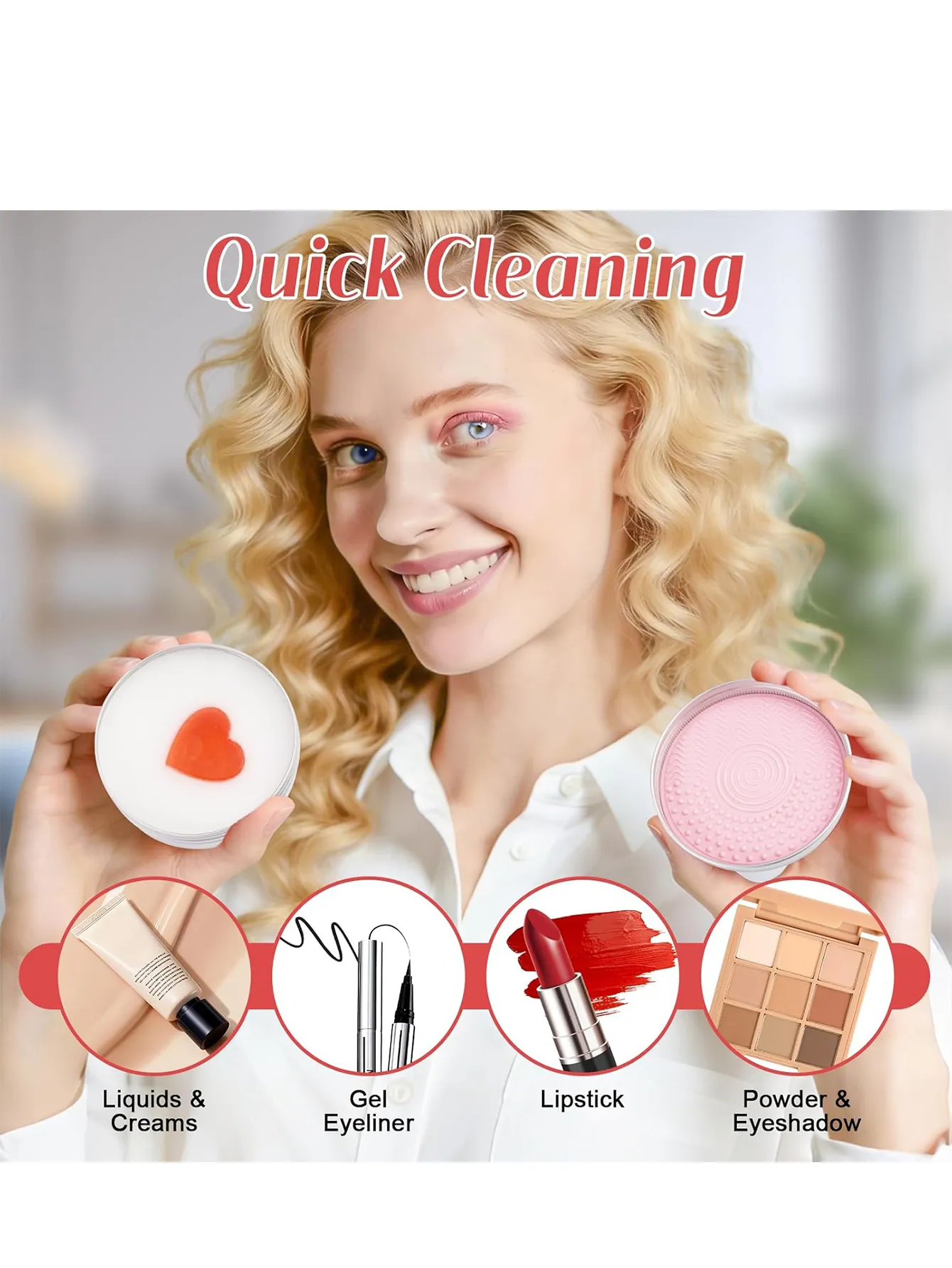 Sapone per la pulizia dei pennelli da trucco portatile Sapone detergente naturale multiuso riutilizzabile per cosmetici da viaggio Pulizia profonda veloce ed efficace per pennelli da trucco Piumini da cipria Vari prodotti per il lavaggio di bellezza — image 2