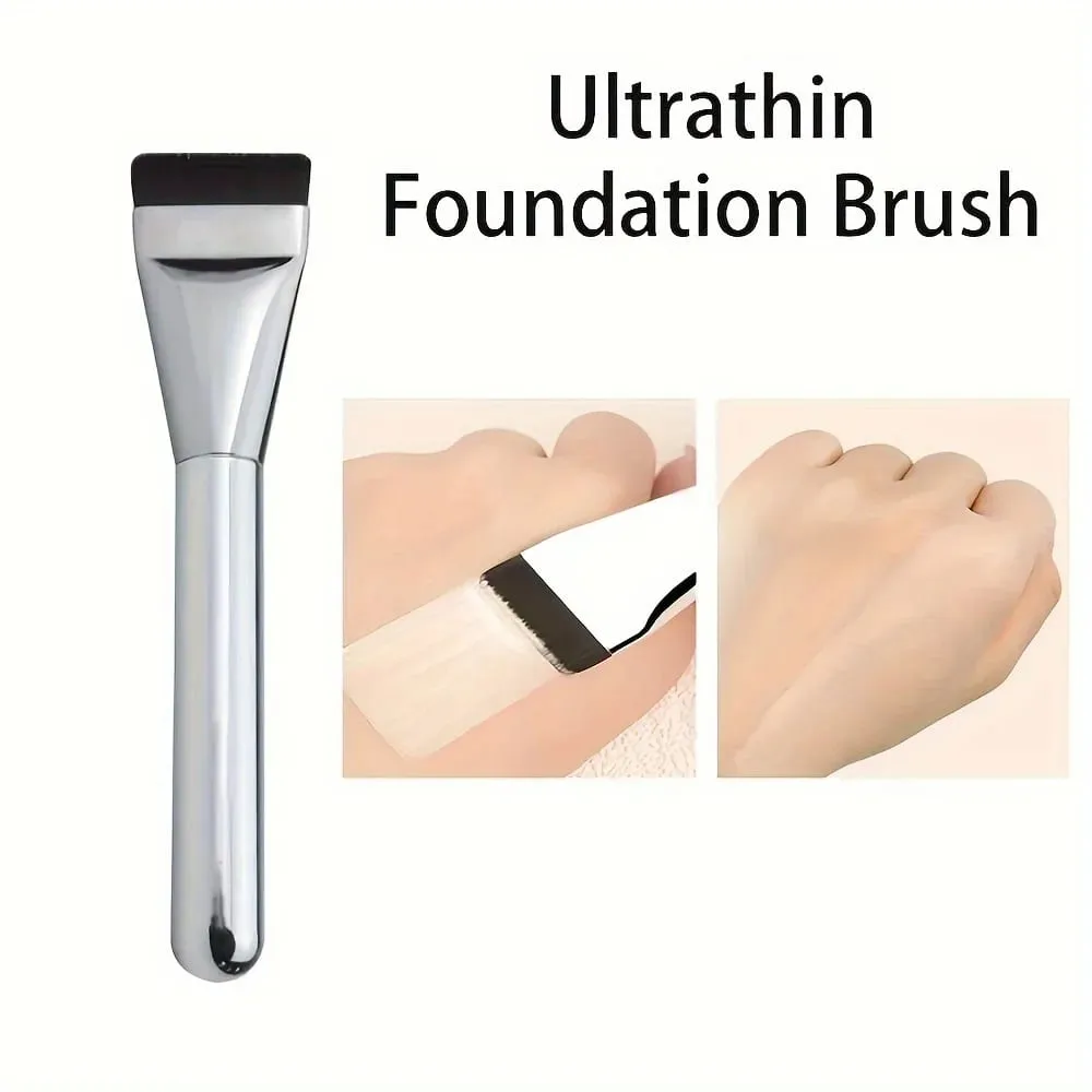 1/2 stk Multi-Use Foundation Ultra-Fin Hypoallergen Nylon Bristle Oval Foundation Brush - Perfekt til ansigtskonturering — image 5