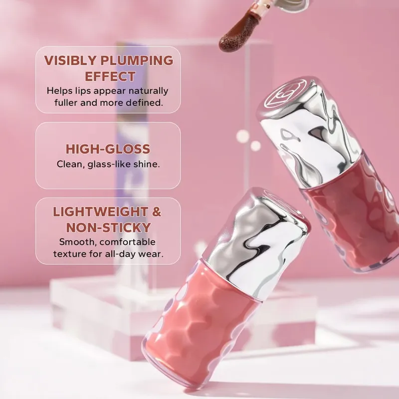 8pcs/set Set Kecantikan Bibir Harian – 6 Pelapik Bibir Boleh Blendable 1 Lip Gloss Pelembap&1 Pengasah Pensel – Kit Bibir Tahan Lama Lembut — image 4