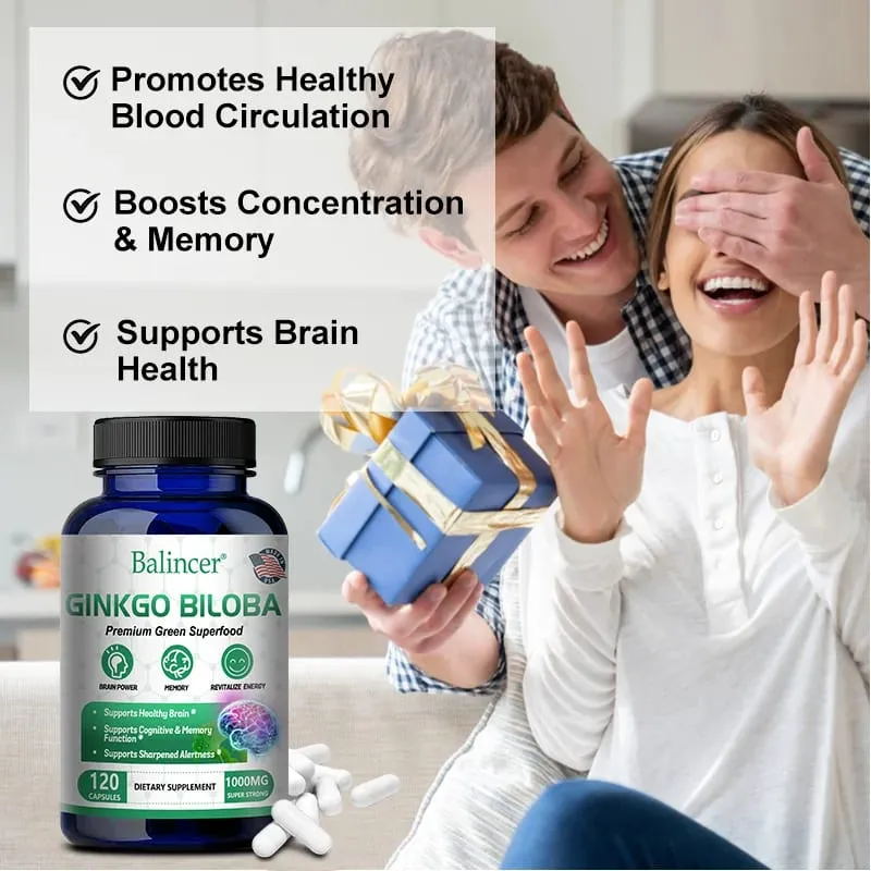 Ginkgo Biloba Ekstra Mukavemet Porsiyon Başına 1000mg - Beyin Fonksiyonunu ve Hafıza Desteğini Destekler 120 Vejetaryen Kapsül — image 4