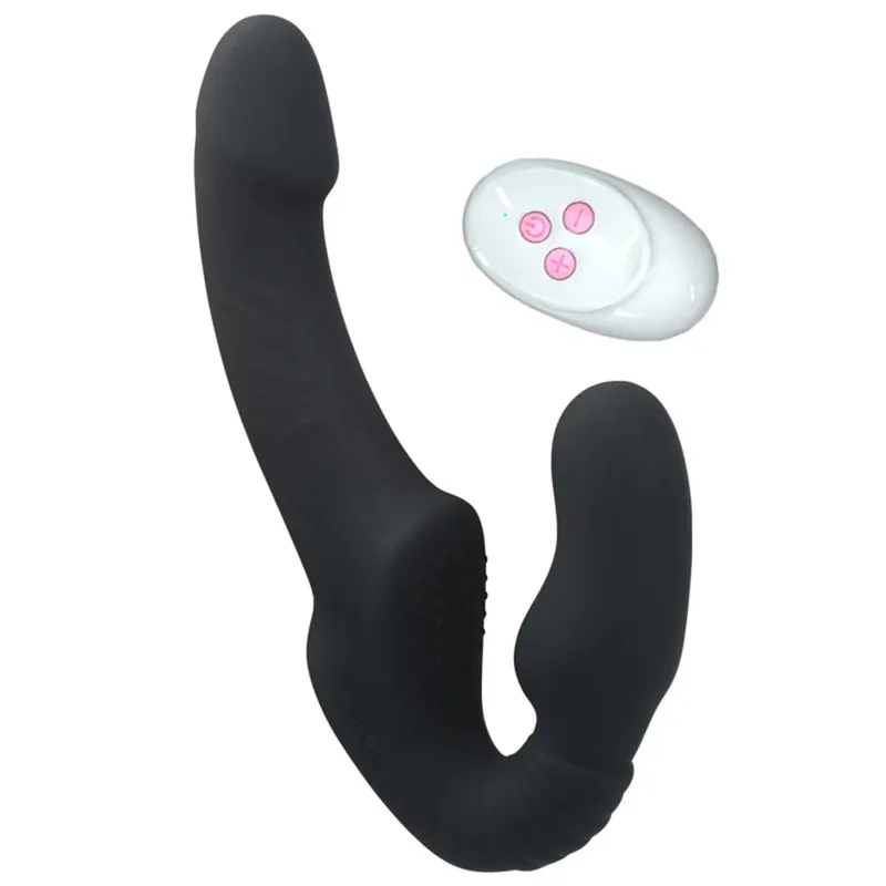 10 ความเร็ว Strapless Strapon Dildo Vibrator หญิง Double Vibrating G Spot เพศผู้ใหญ่ของเล่นสำหรับผู้หญิงคู่ Anal Prostate นวด — image 8