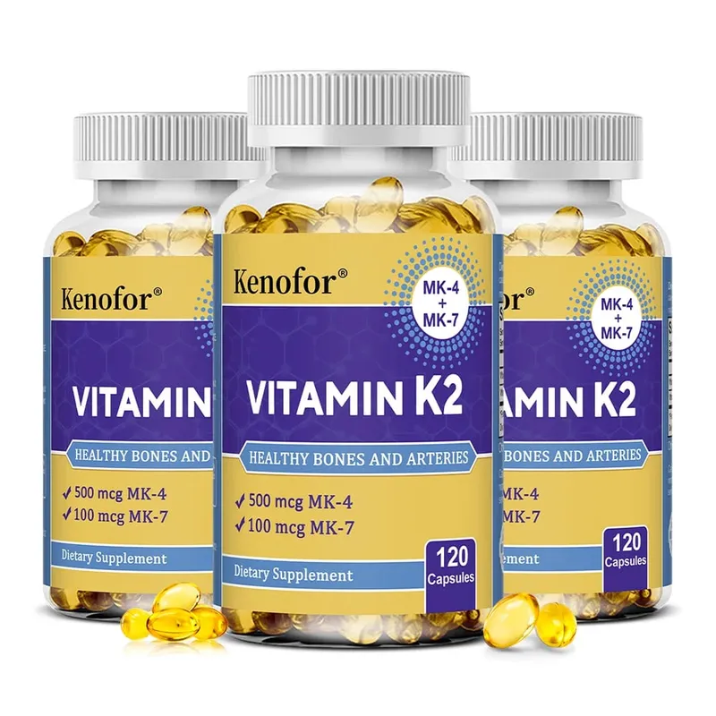 วิตามิน K2 แคปซูล - MK-4 & MK-7 สนับสนุนแคลเซียมการเผาผลาญกระดูกฟัน Joint & Cardiovascular Wellness Daily Immune Balance — image 8