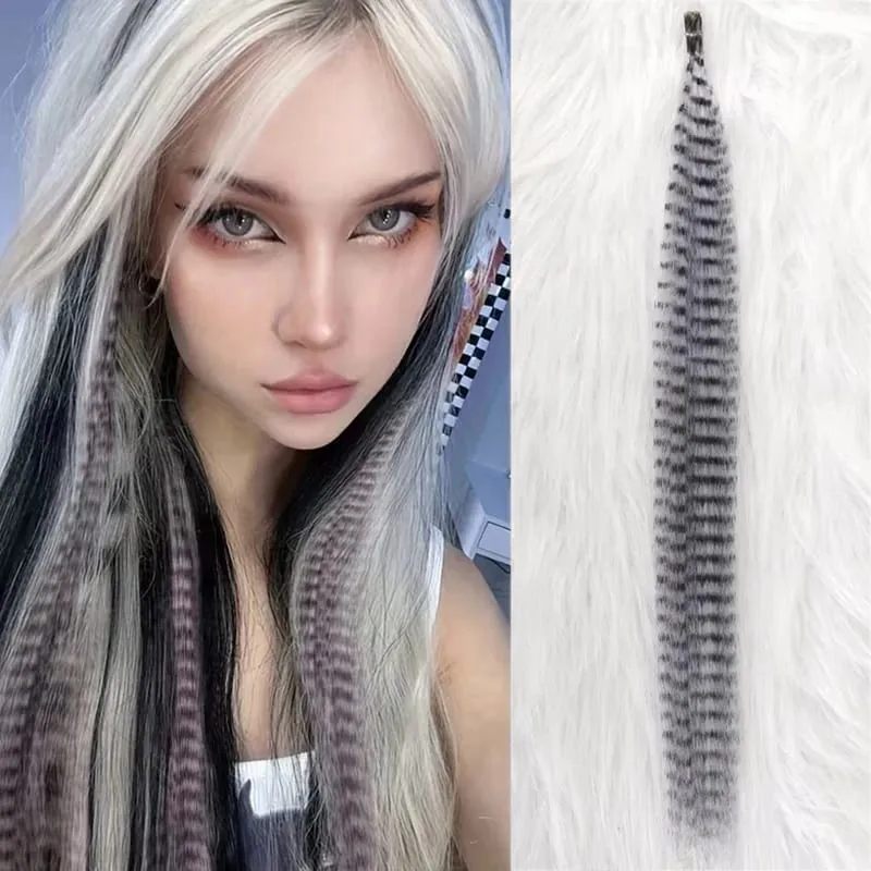 10-Piece Rainbow Synthetic Feather Extensions Multicolor 16-Inch Hair Add-ons Suitable for Women — image 13