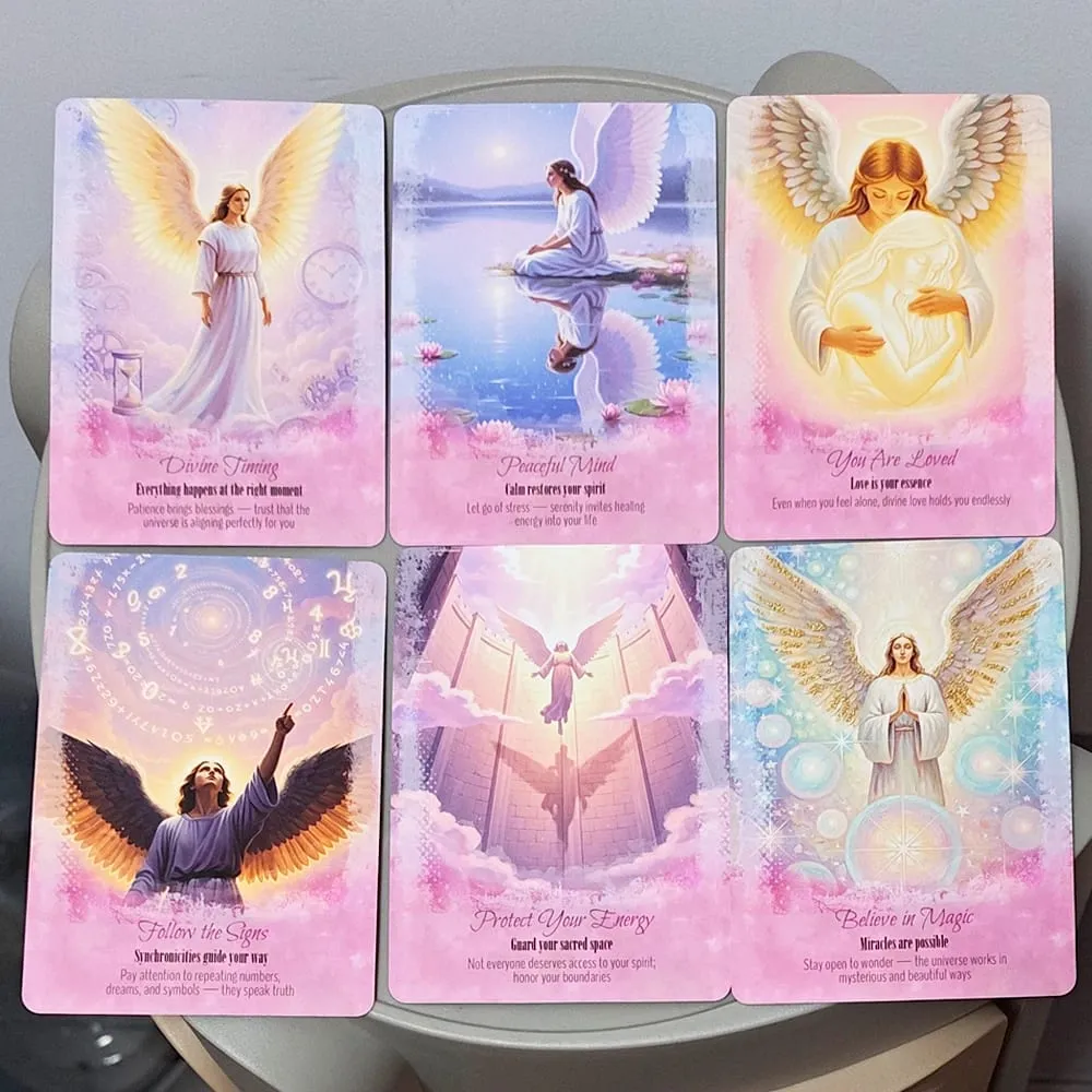 Angels Guidance Oracle Deck – 11,5 x 8 cm, 44 cartes avec guide, cartes de divination inspirantes dans une boîte en fer blanc pour la croissance spirituelle — image 6