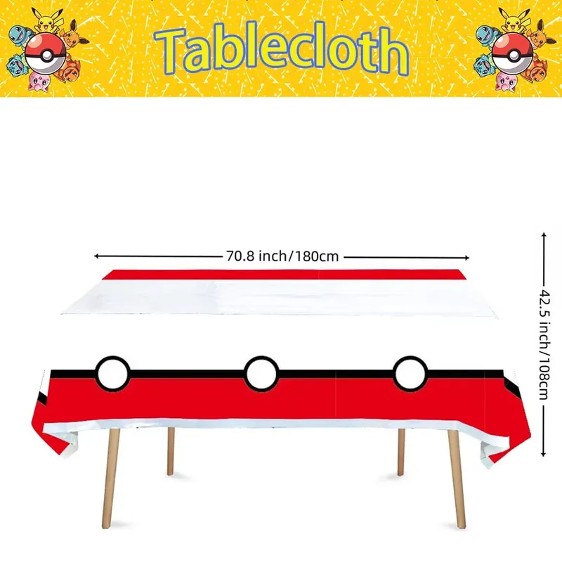 1/10 stk Pokemon dug Fødselsdagsdekoration Engangsdug Pikachu borddækning Børn Fødselsdagsgaver Baby Shower Supplies — image 6
