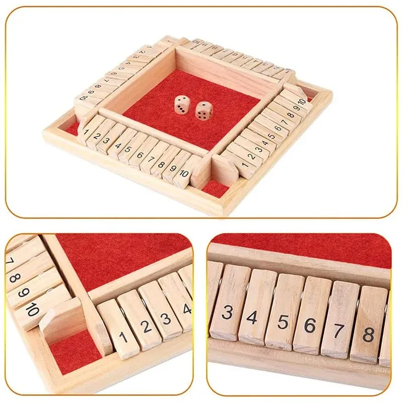Deluxe quatre côtés 10 numéros fermer la boîte jeu de société jouet dés Club de fête jeux à boire pour les familles adultes — image 4