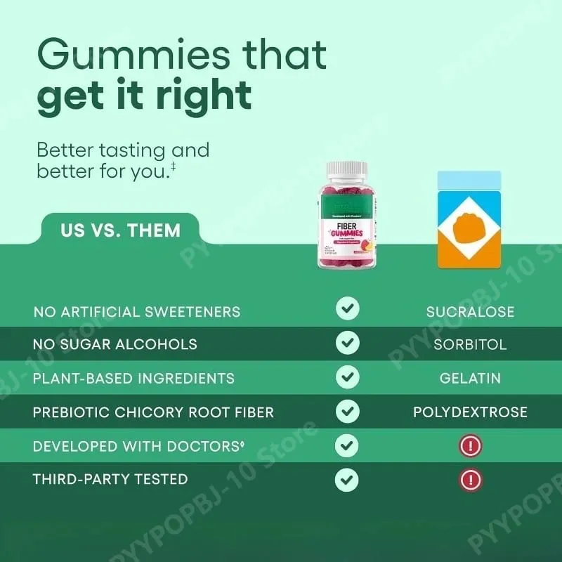 Gummies aux fibres santé digestive régularité saveur framboise citron sans sucre ajouté racine de chicorée végétalienne prébiotique 60CT adultes — image 6