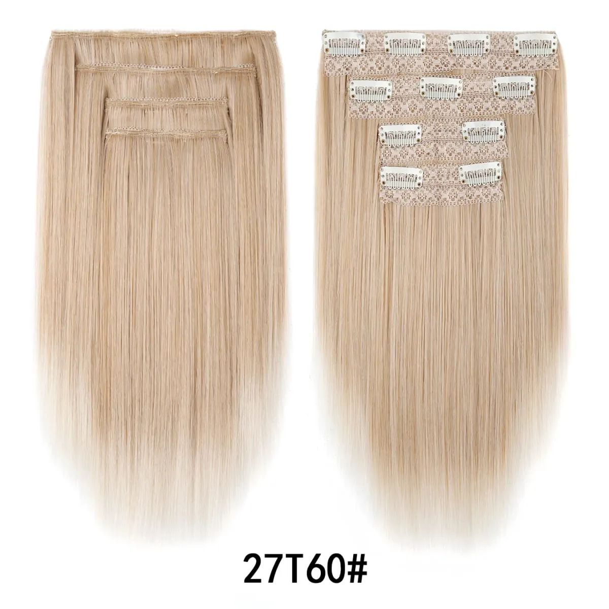 12 นิ้วตรงคลิปในส่วนขยายของผม 4 ชิ้น/เซ็ตเต็มหัวสั้นสังเคราะห์ Highlight Hair Extensions สำหรับผู้หญิง — image 13