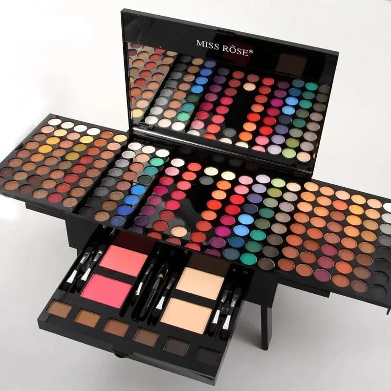 180 Warna Palet Solek Set Hadiah Kotak Blush Lip Stick Kit Kosmetik Tahan Lama Primer Set Solek Bercahaya — image 4