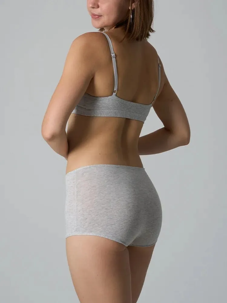 Set di bralette e pantaloncini da ragazzo senza ferretto in cotone - Set di due pezzi di lingerie in maglia a coste non imbottita